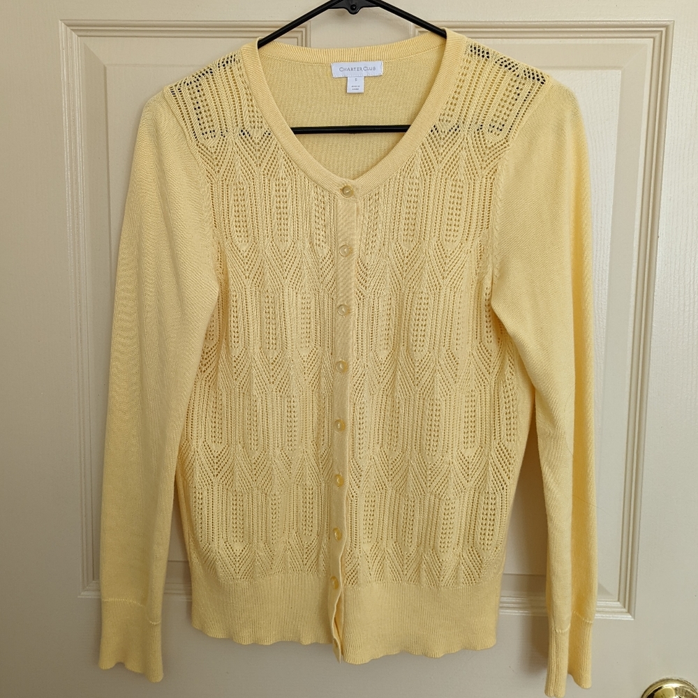 Pointelle Cotton Cardigan